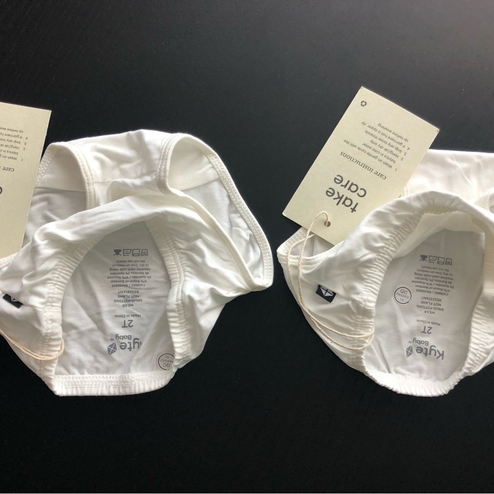 Kyte BABY White Organic Panties- 2 Pack